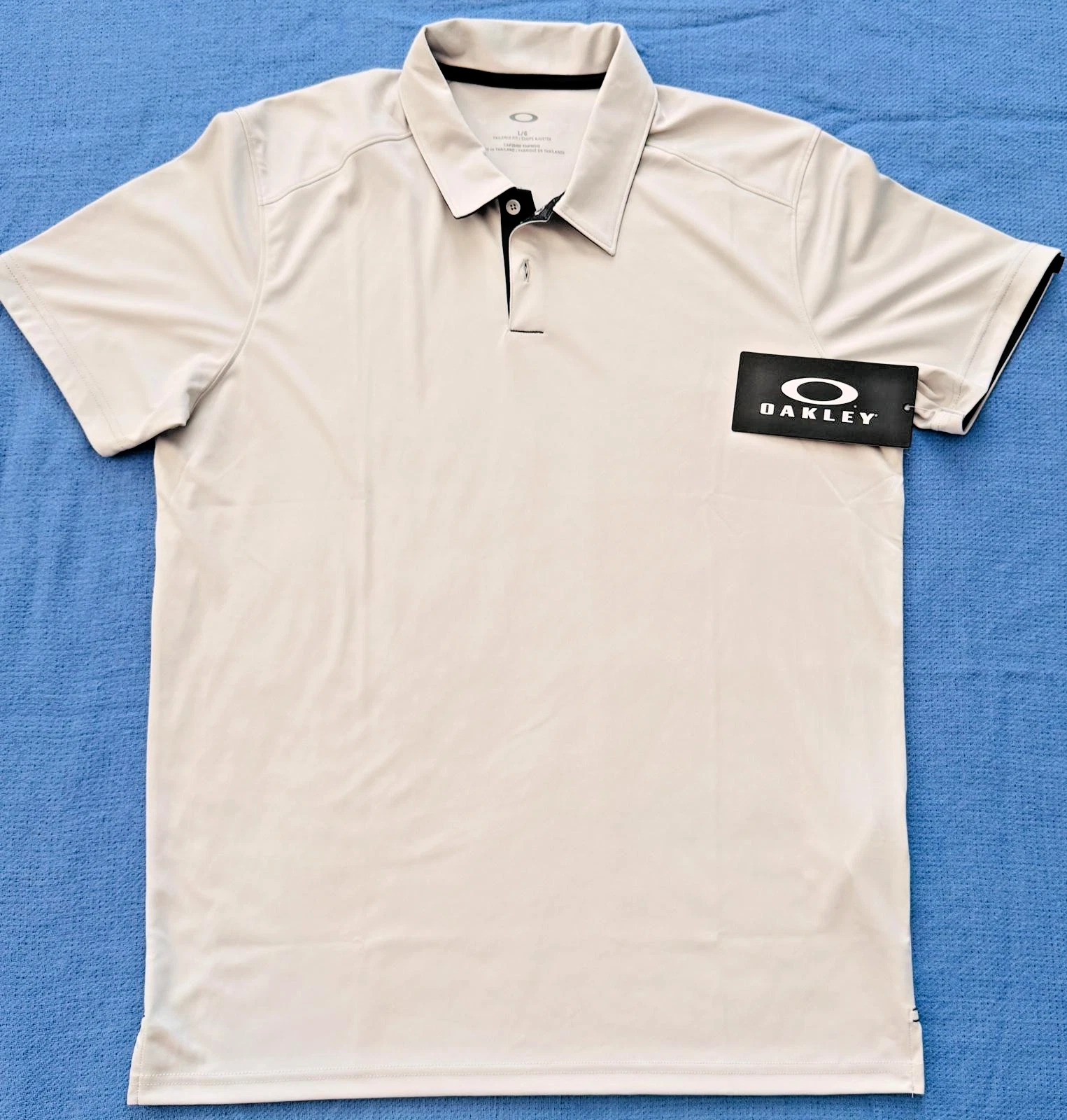 OAKLEY Golf Polo Shirt Mens Large White Performance O-Hydrolix