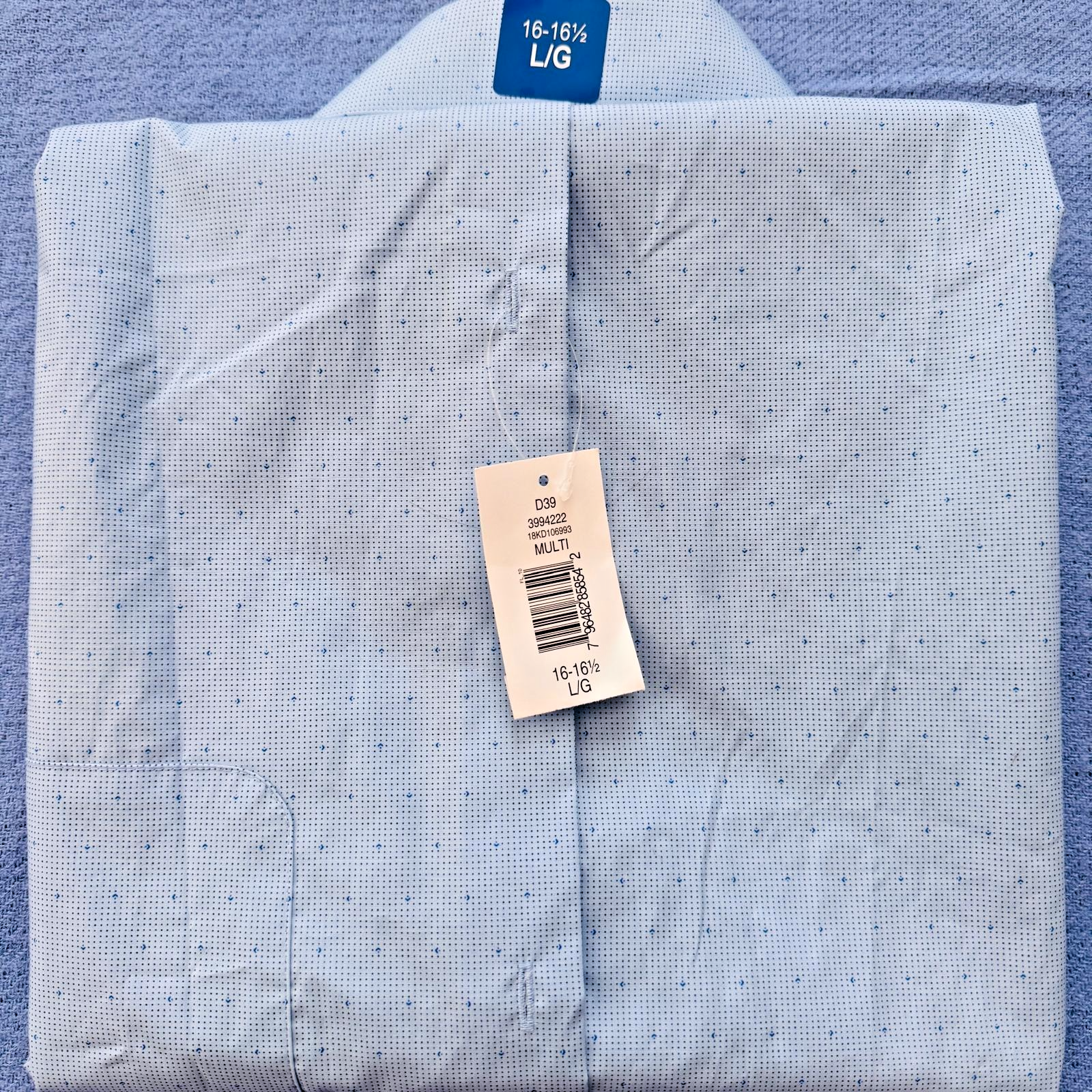 CK Men's Short Sleeve Dress Shirt - Light Blue Micro-Dot - L - photo 3