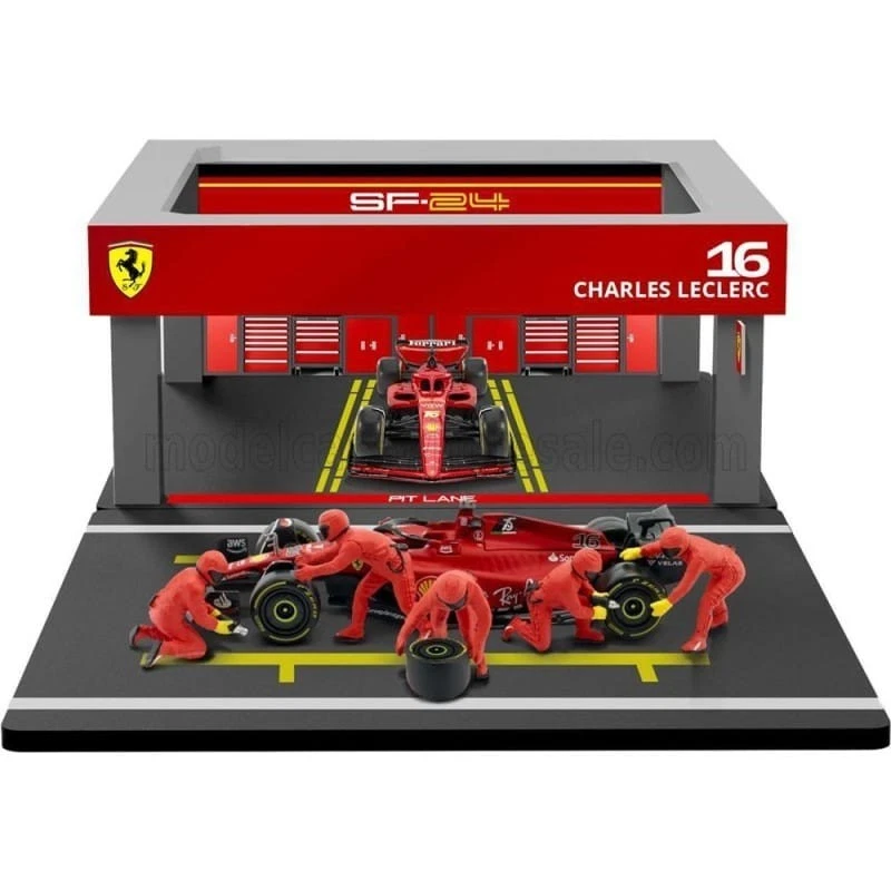 Bburago Ferrari SF-24 F1 1:43 Deluxe Paddock Set 3 Cars Pit Crew - photo 2