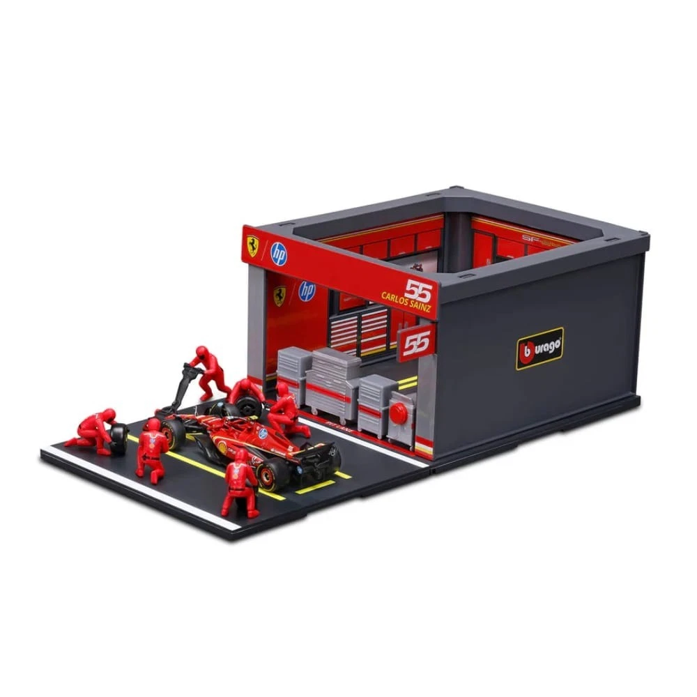Bburago Ferrari SF-24 F1 1:43 Deluxe Paddock Set 3 Cars Pit Crew - photo 5