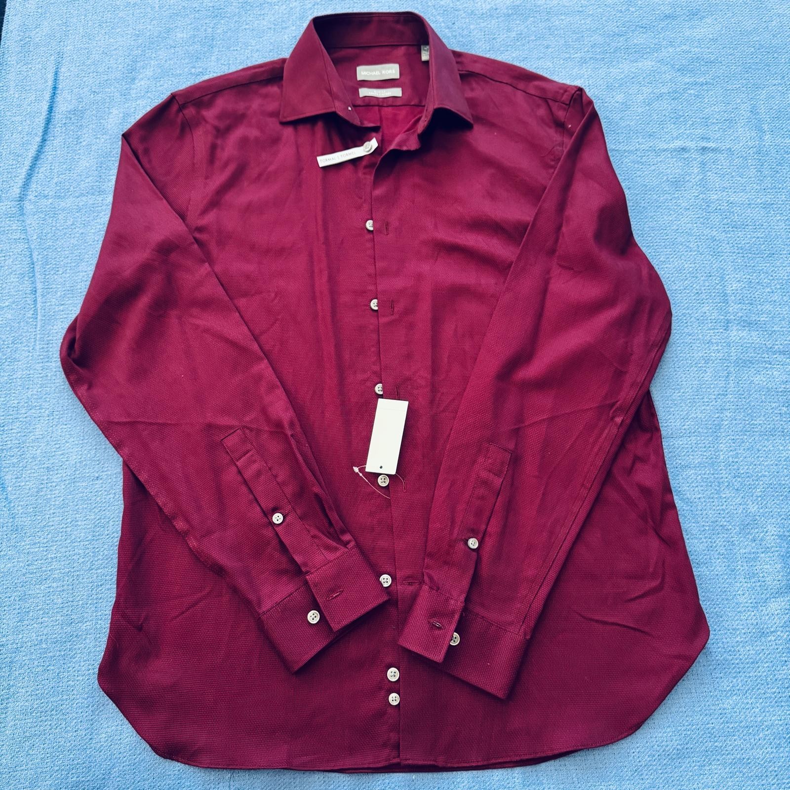 Michael Kors Men's Burgundy Dress Shirt - L NWT
