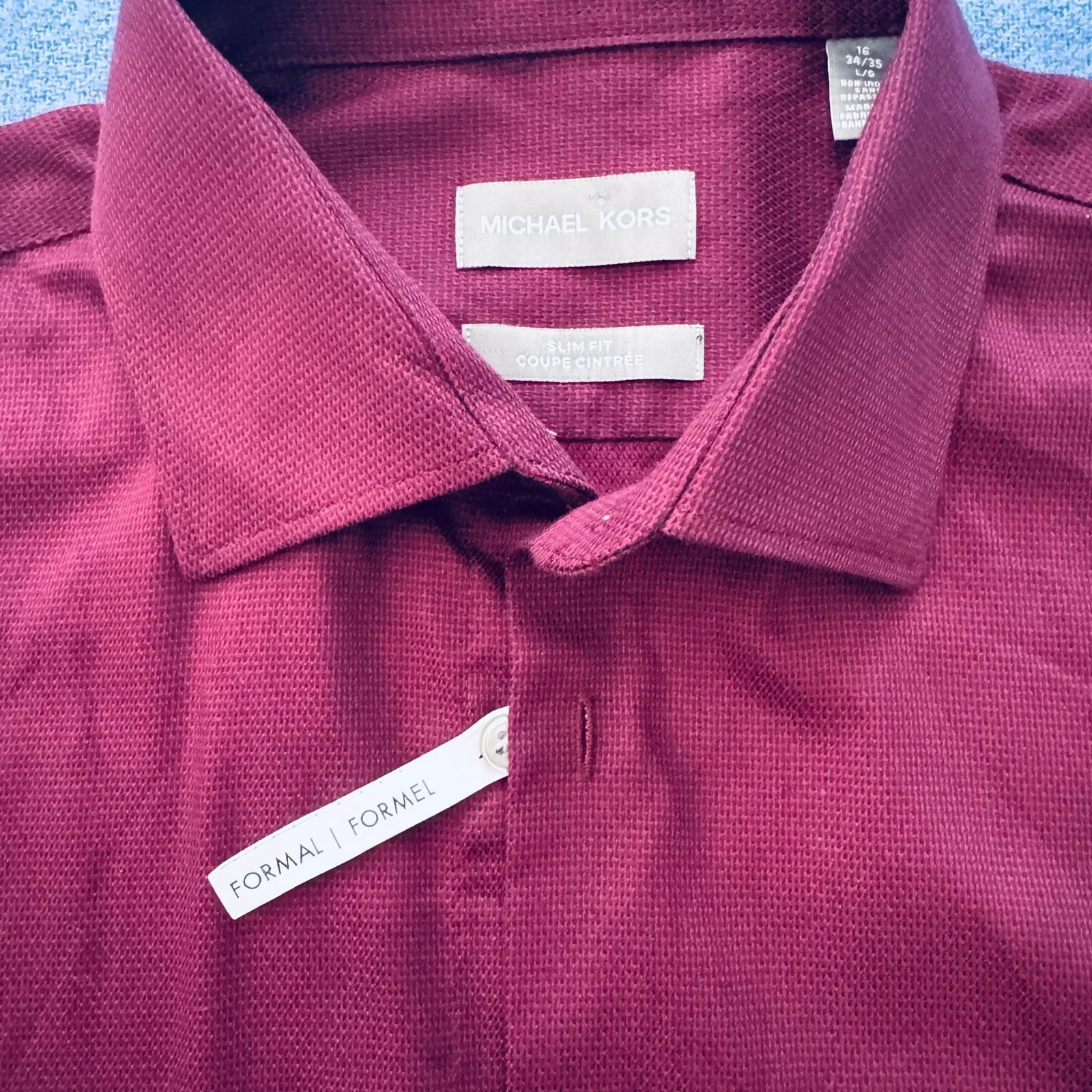 Michael Kors Men's Burgundy Dress Shirt - L NWT - photo 4