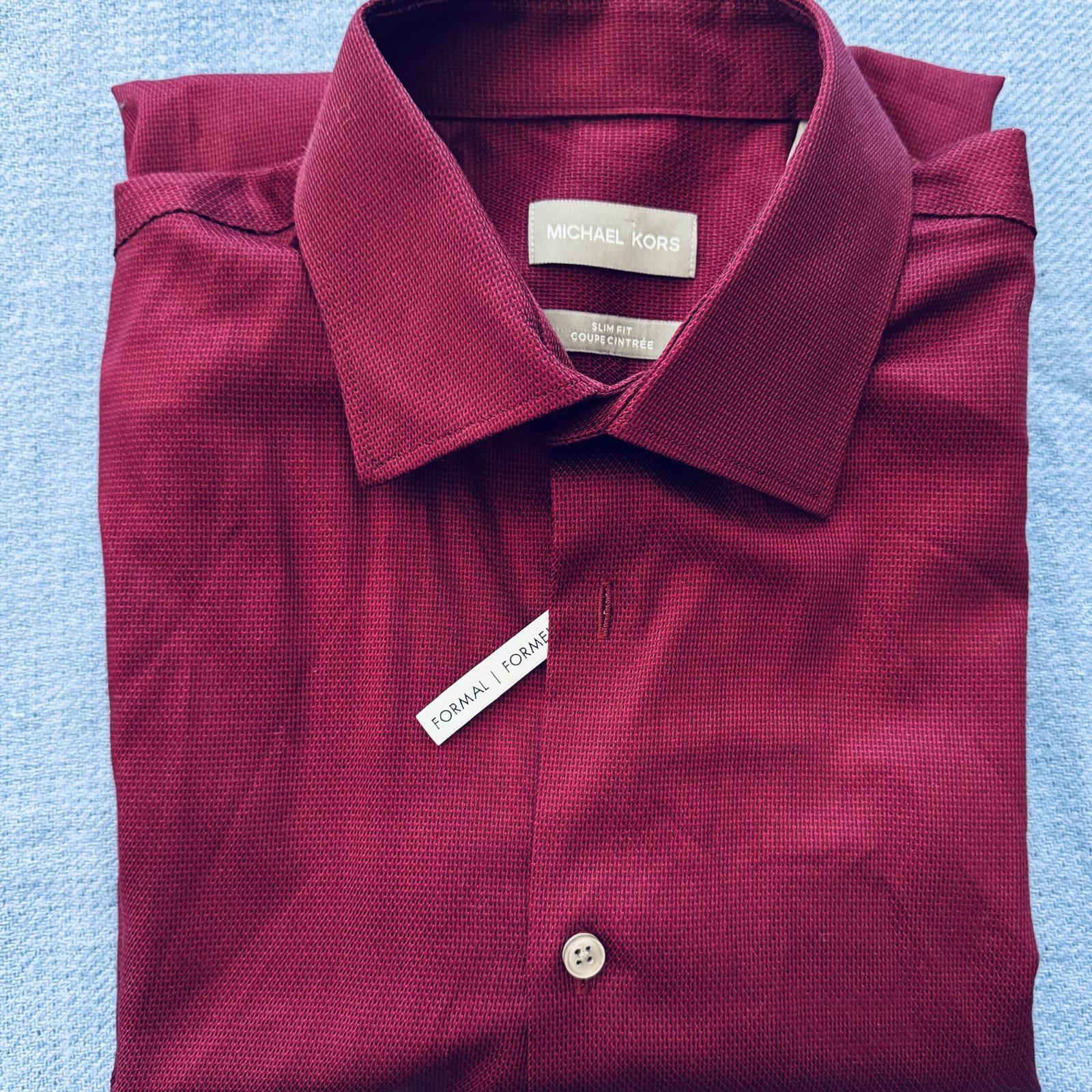 Michael Kors Men's Burgundy Dress Shirt - L NWT - photo 5