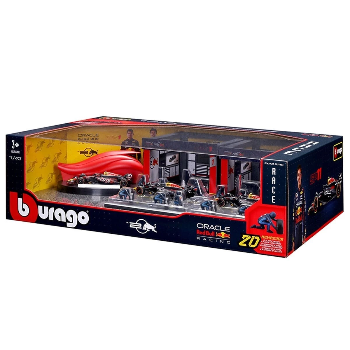 Bburago Red Bull Racing F1 RB20 1:43 Deluxe Paddock Set - photo 2