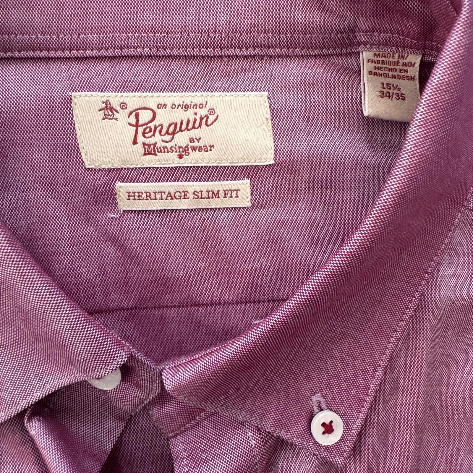 Original Penguin Men's Long Sleeve Button Down Shirt - Mauve Ros - photo 4