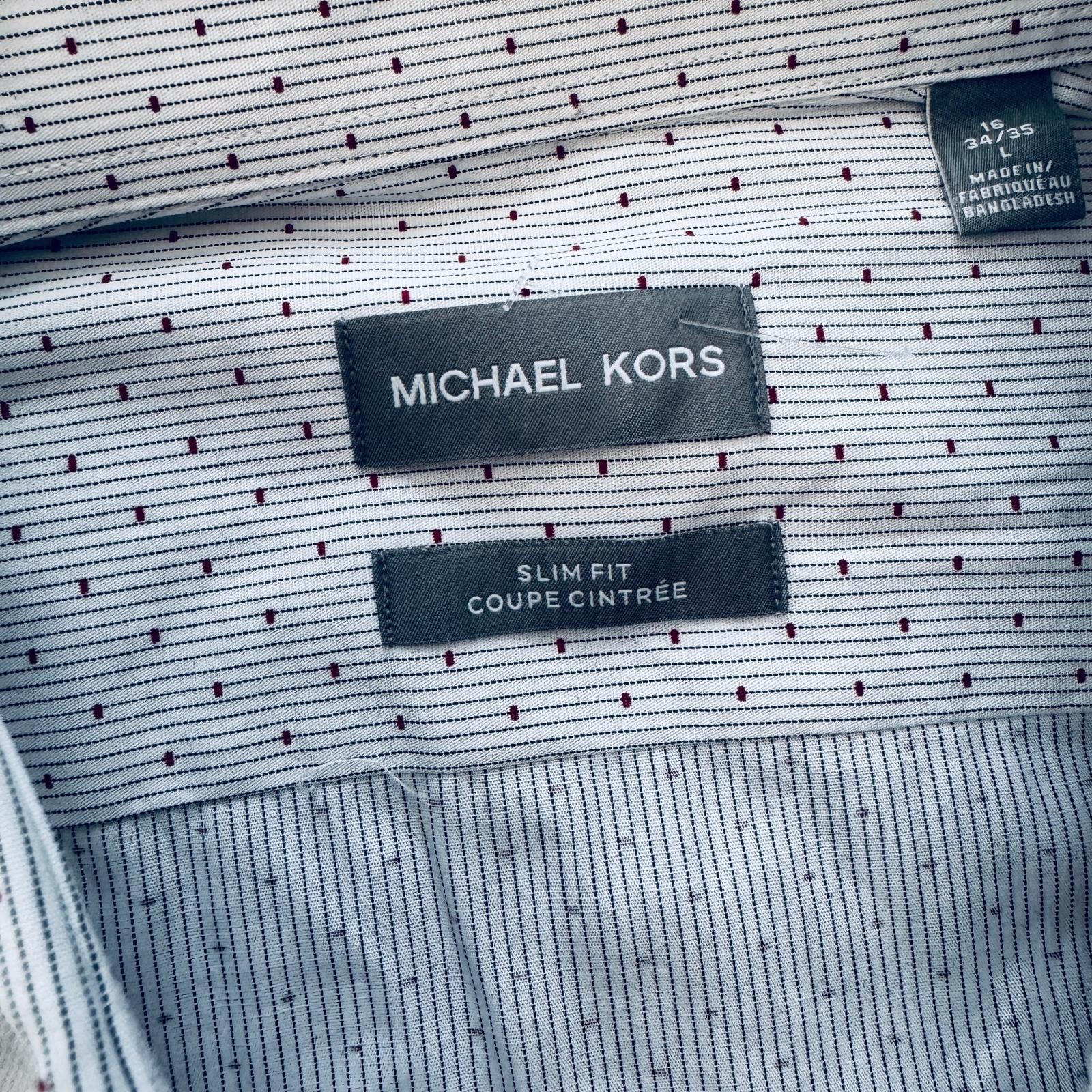 Michael Kors Men's Long Sleeve Dress Shirt - Sky Blue Dot Patter - photo 4