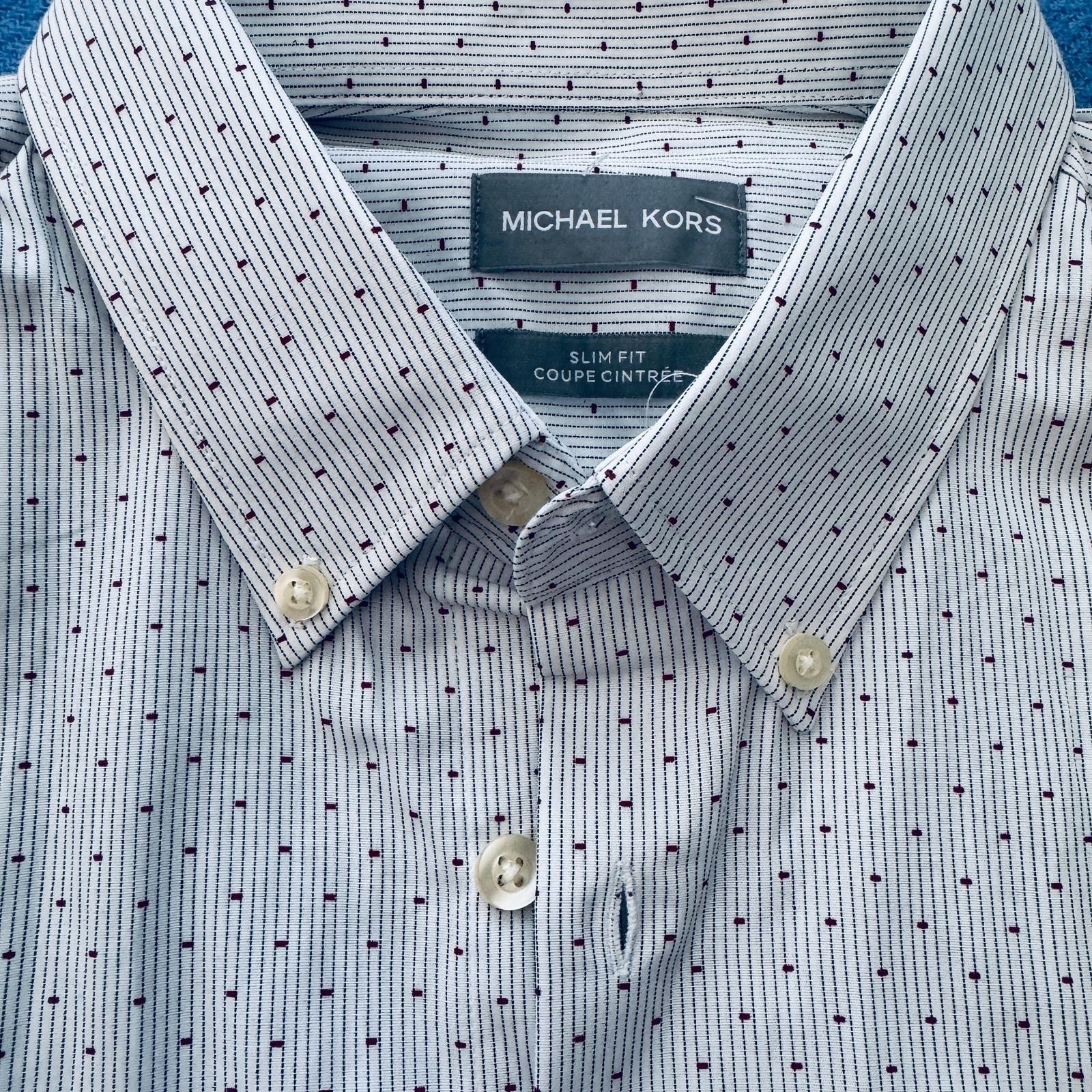 Michael Kors Men's Long Sleeve Dress Shirt - Sky Blue Dot Patter - photo 5