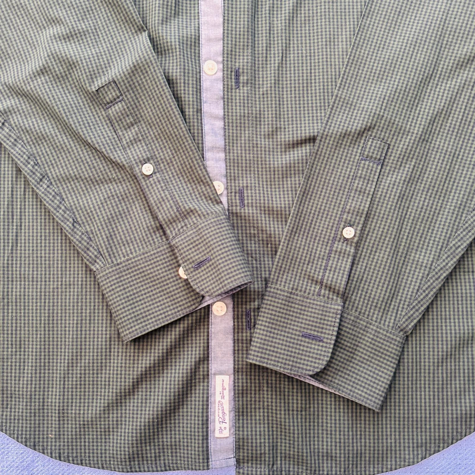 Original Penguin Men's Long Sleeve Green Check Shirt - L - NWT - photo 3