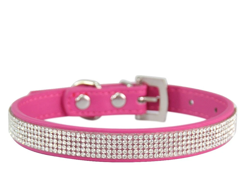 Fashion PU Leather Rhinestone Dog Collar - S/M/L - photo 4