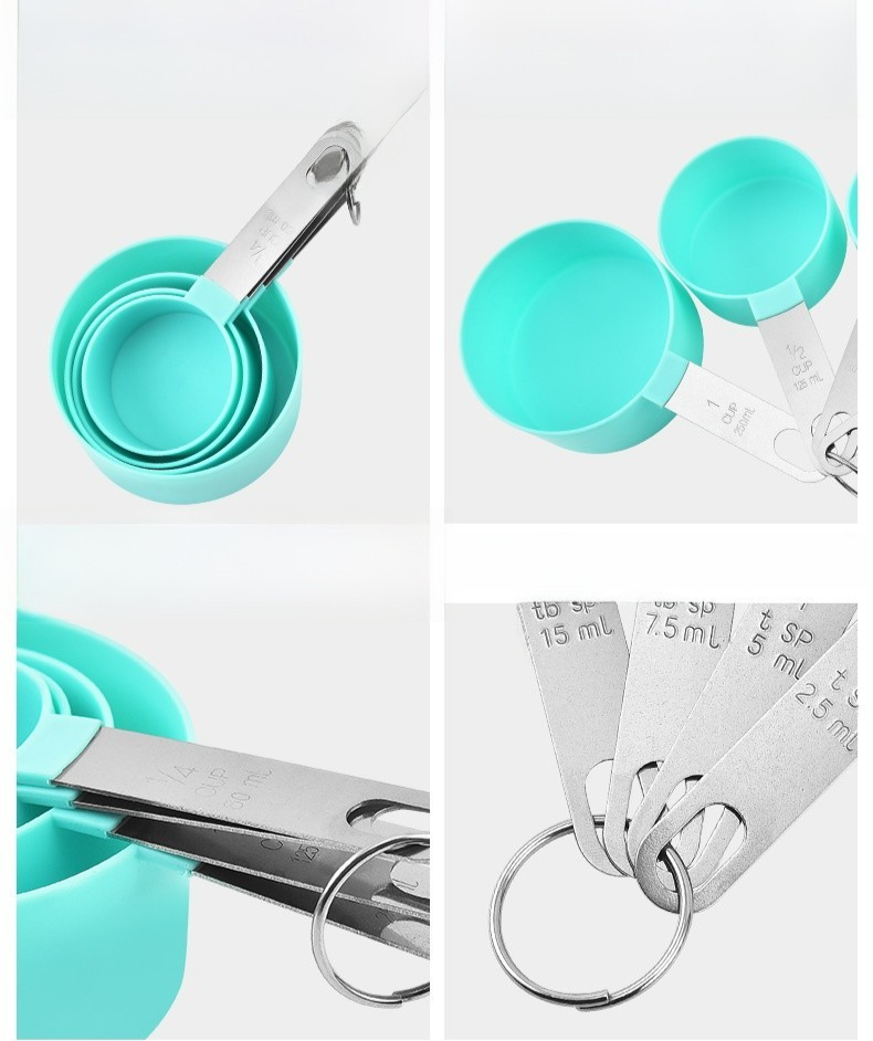 TAN.Rii Measuring Cups Spoons Set 8pc Silicone Stainless Steel - photo 5
