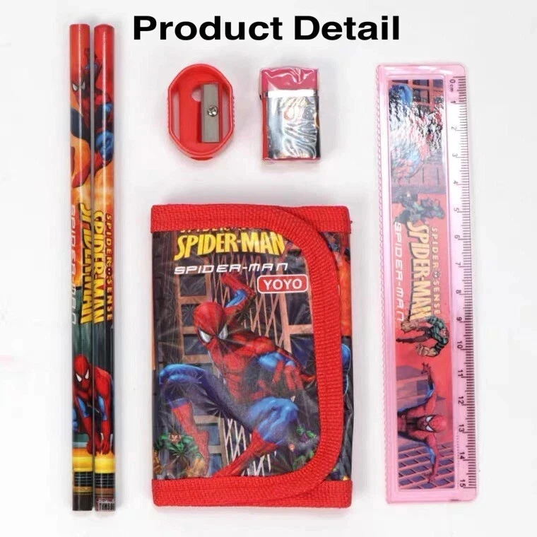 Kids 6pc Cartoon Stationery Set