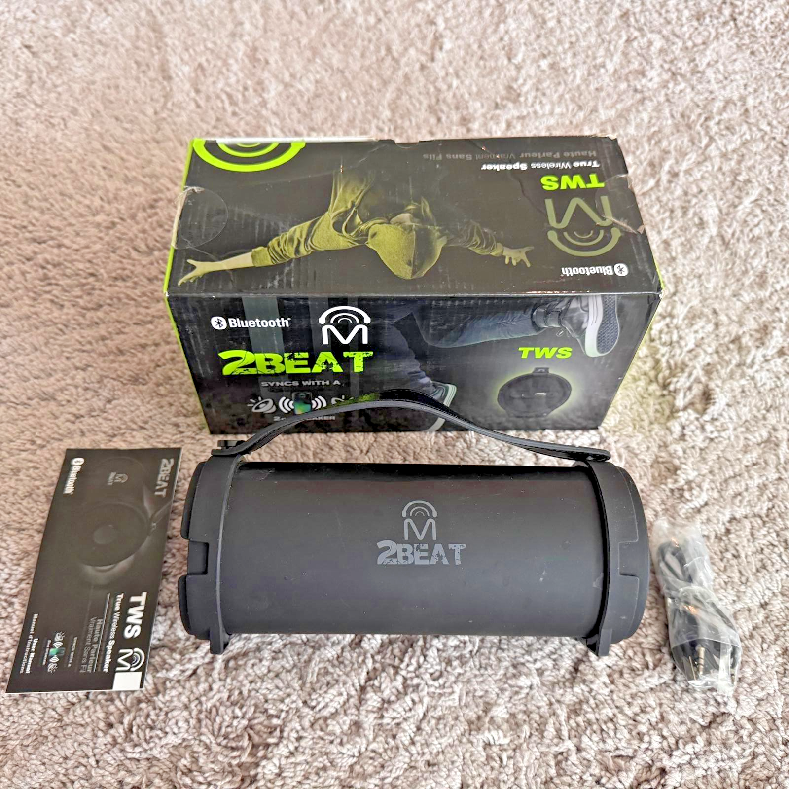 2BEAT Bluetooth TWS Speaker - Good Condition, Box, Manual, FM Ra