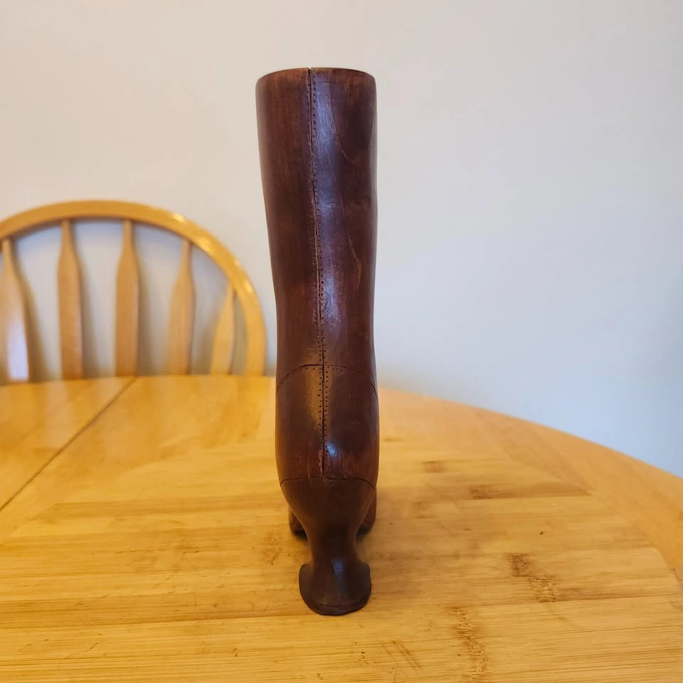 🌱 Carved Wood, Ladies Old Fashioned Dress Boot - photo 5
