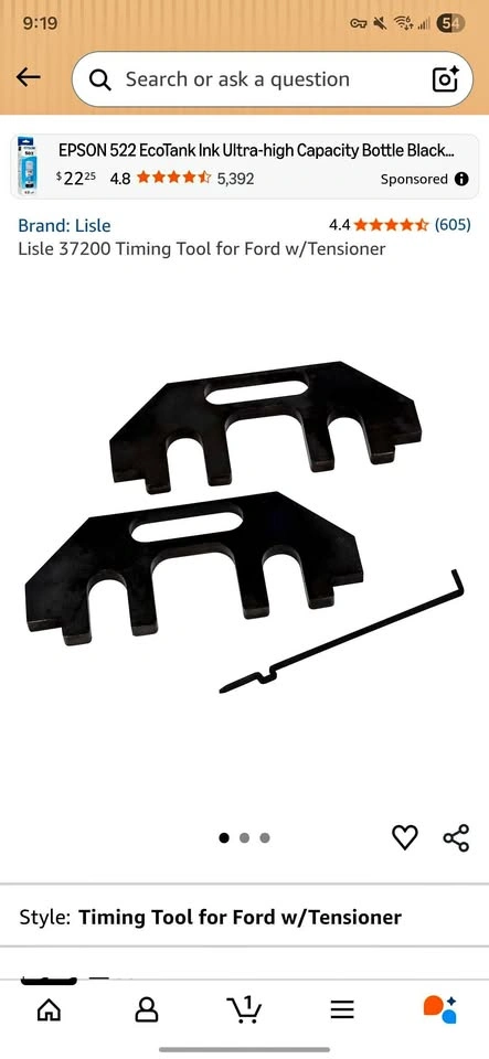 Lisle 37200 Timing Tool for Ford w/Tensioner