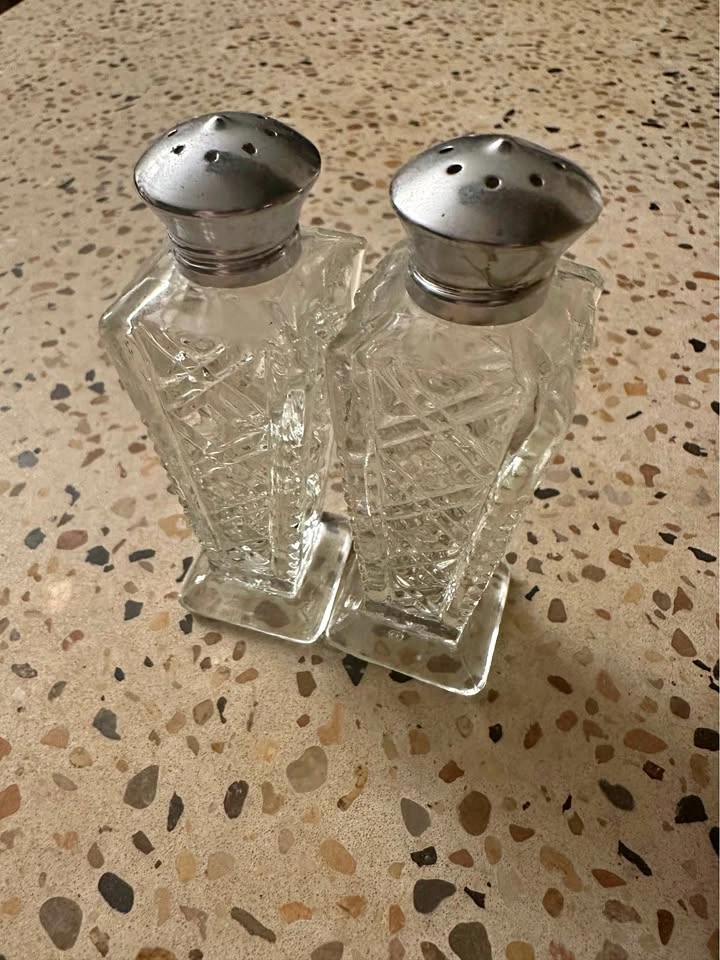 Vintage Cut Glass Salt and Pepper Shakers