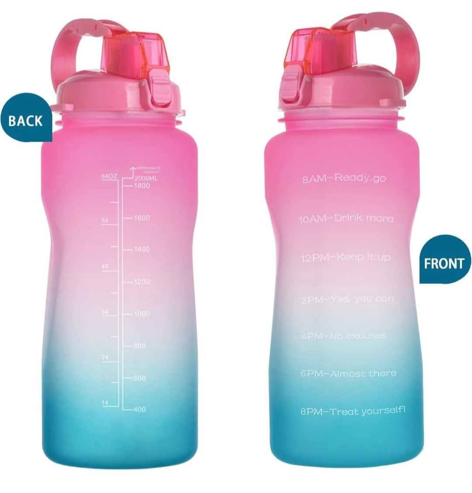 Half Gallon Water Bottle with Straw and Motivational Time Marker - photo 3