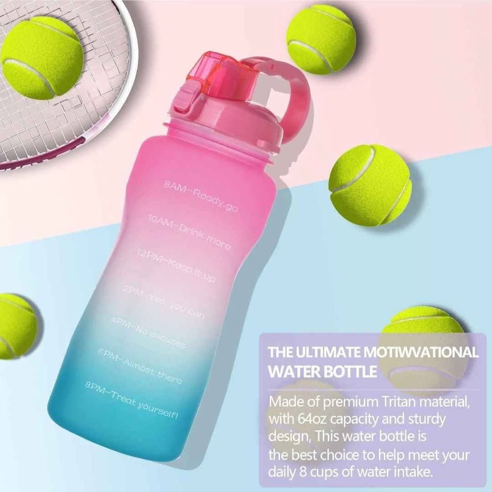 Half Gallon Water Bottle with Straw and Motivational Time Marker - photo 5