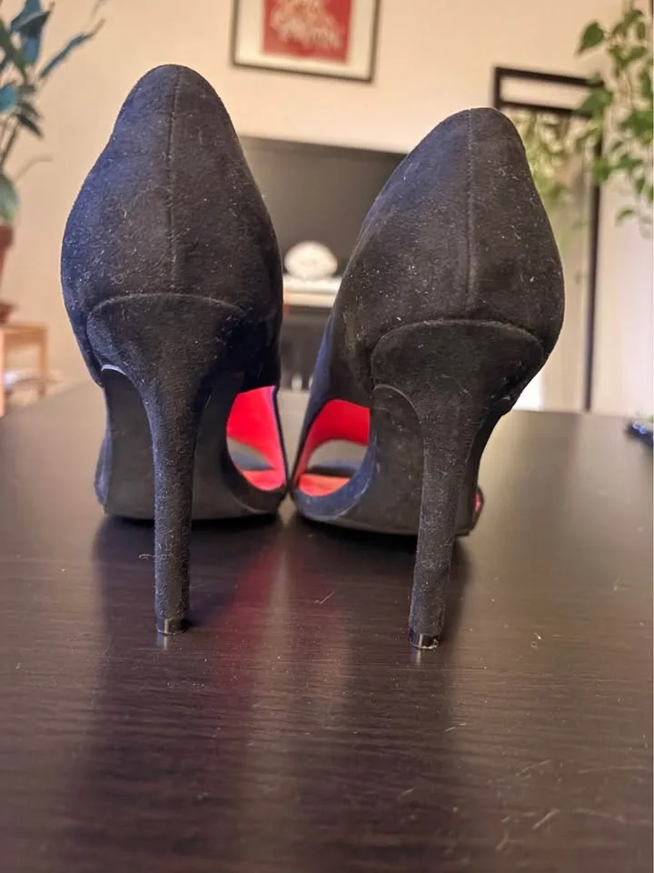 3” Black suede heels - size 6.5/7 - photo 2
