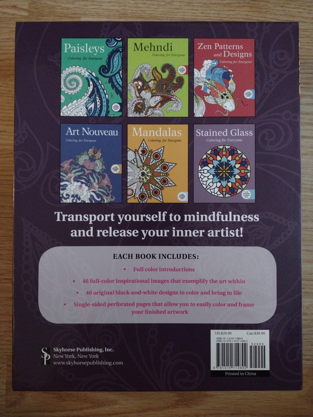 🌱BOXED SET of SIX Colouring Books: detailed designs for all ages - photo 3