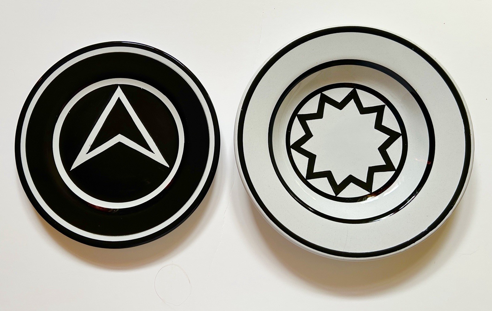 Sol LeWitt Italian Majolica Ceramic Bowl & Plate Set