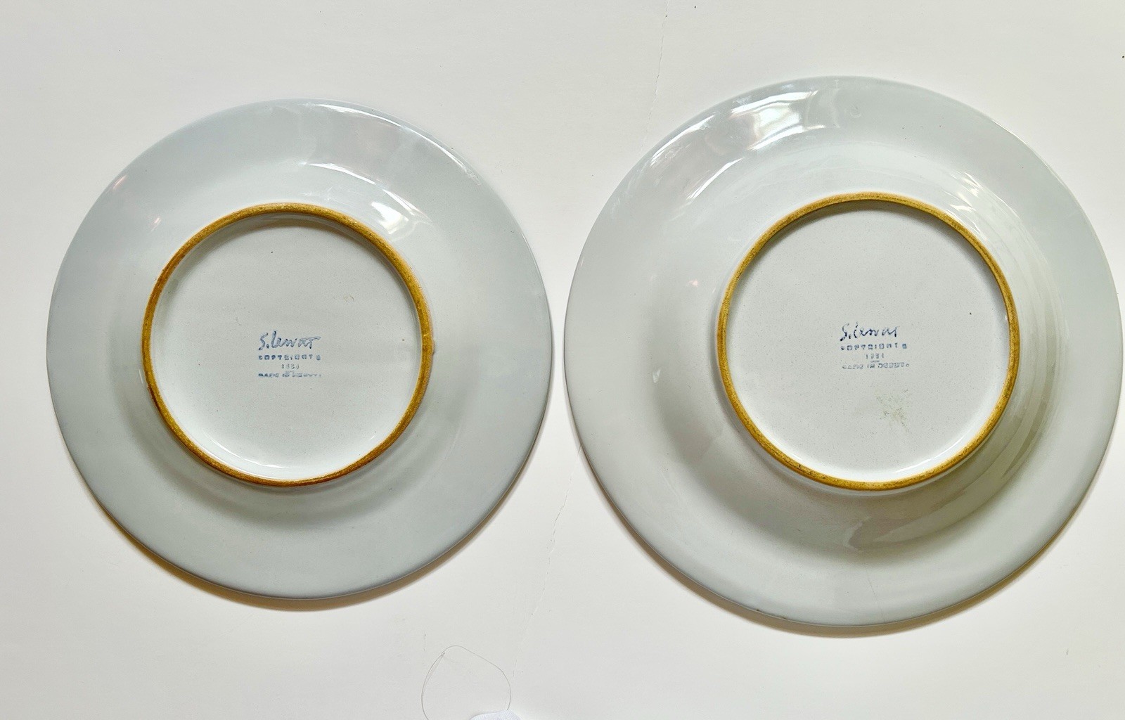 Sol LeWitt Italian Majolica Ceramic Bowl & Plate Set - photo 4