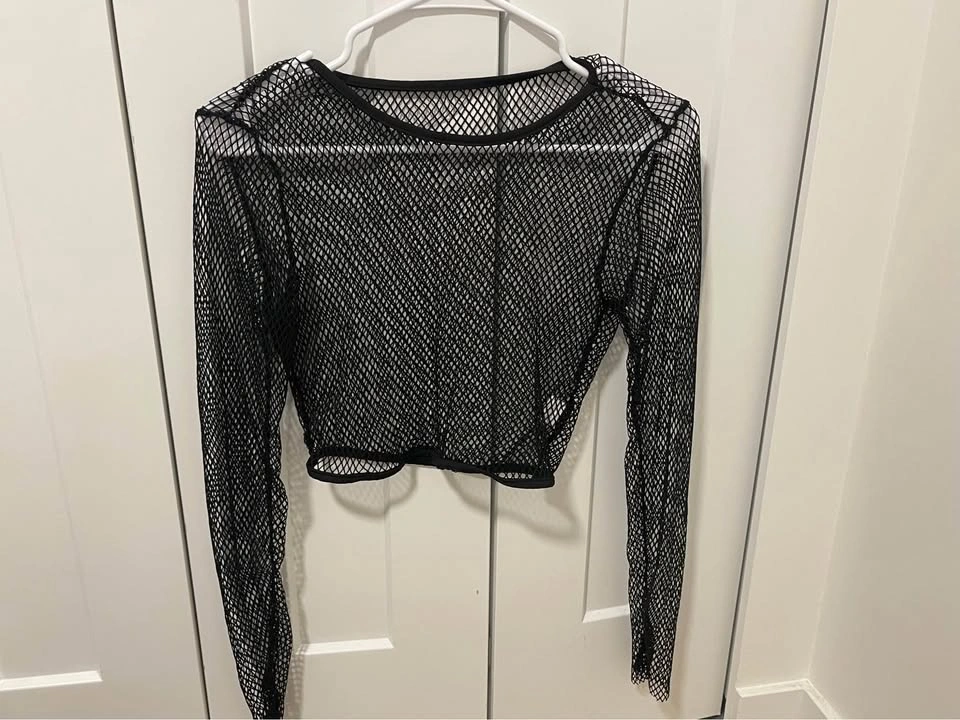 SHEIN Fishnet Long Sleeve Top - photo 2