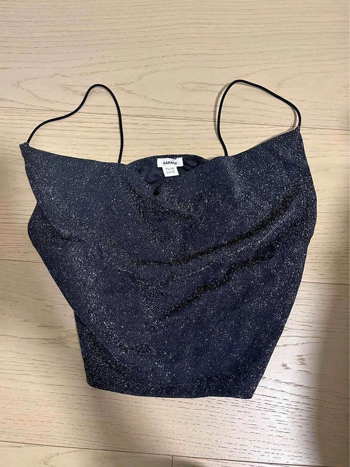 GARAGE Sparkly Cowl neck top