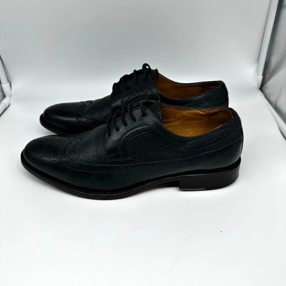 Paradigma Shoemakers Men's Black Leather Wingtip Oxford Shoes Si