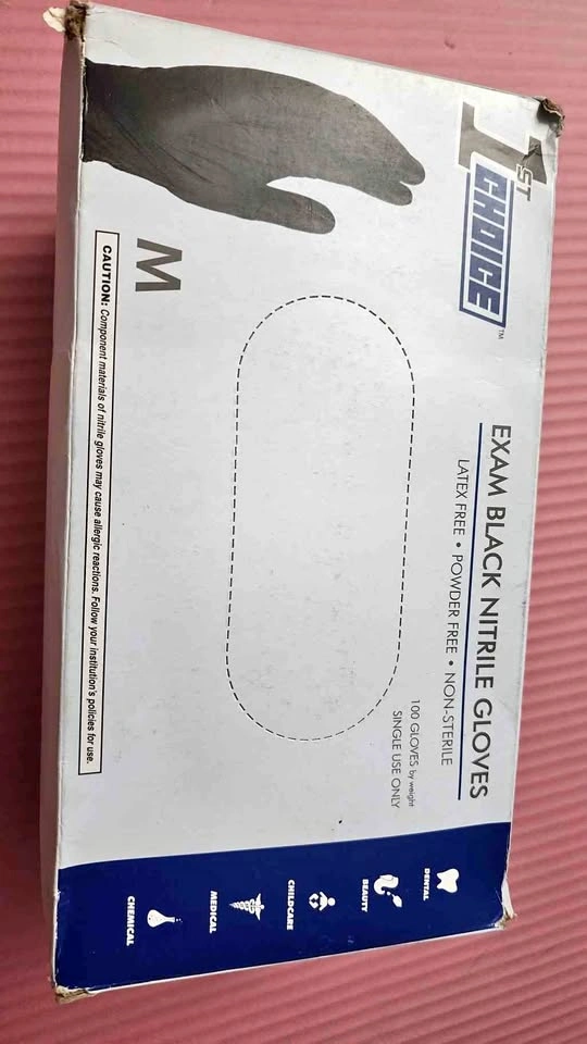 Black nitrile exam gloves for sale (200 pcs)
