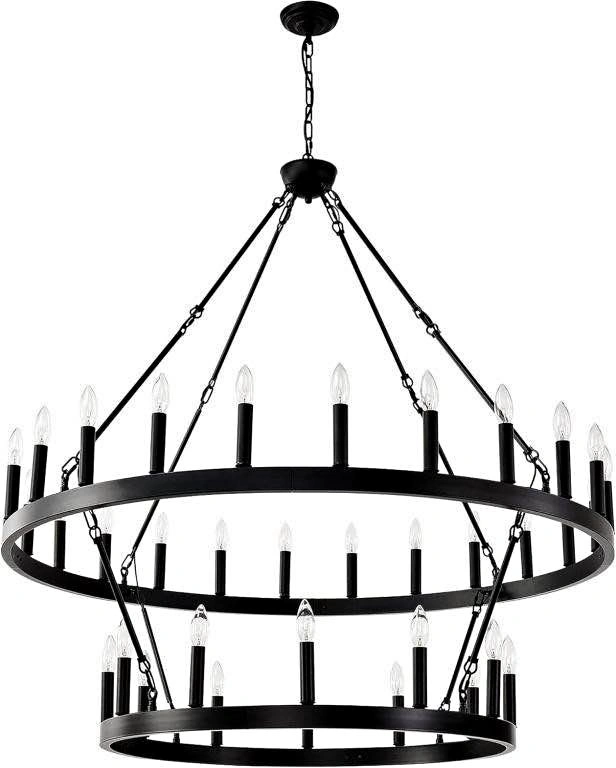 LUSTRE WAGON WHEEL NOIR 48" 36 LUMI RES