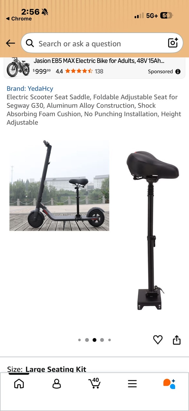 Foldable Scooter Seat