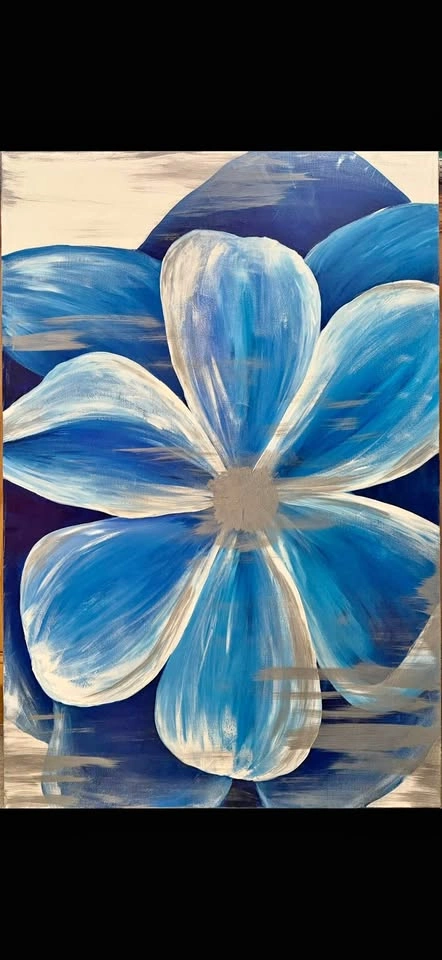 Blue flower painting original art