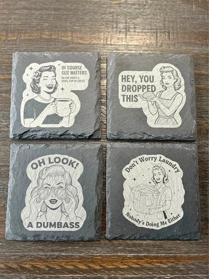 Slate Coasters - Laser Engraved