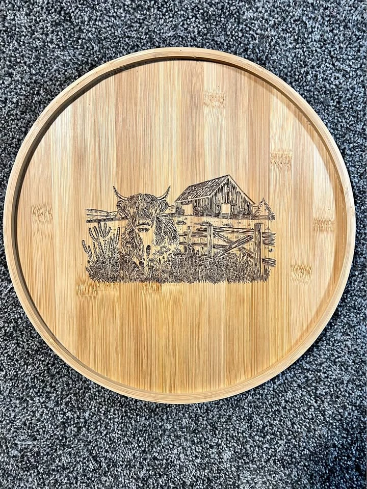 Rotating Serving Board - Laser Engraved