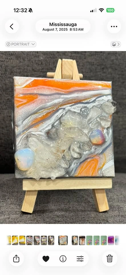 Mini geode painting - photo 2