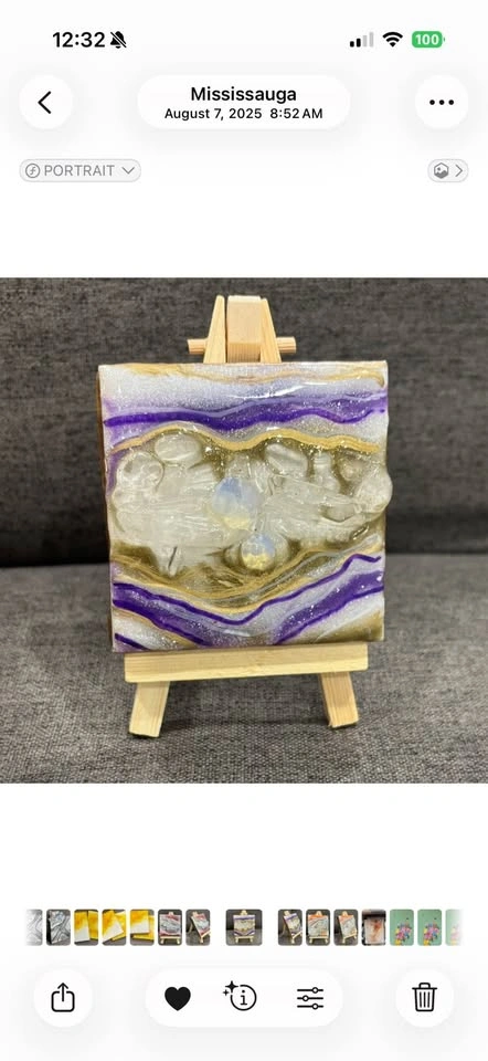Mini geode painting - photo 3