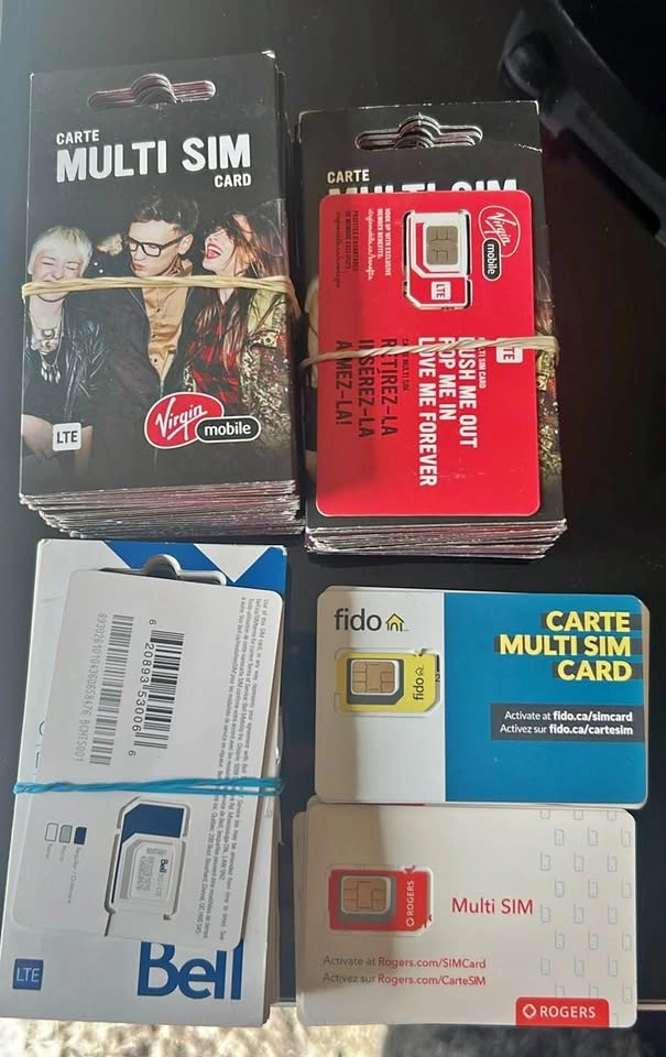 66 SIM Cards - Virgin, Bell, Fido, Rogers