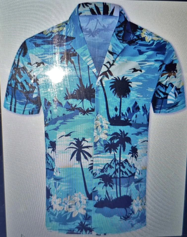 Blue Tropical Hawaiian Shirt Size 150 (Kids 10-12)