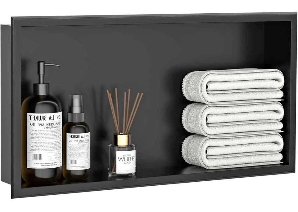 Appaso Black Stainless Steel Shower Niche (12" x 24") - Brand Ne