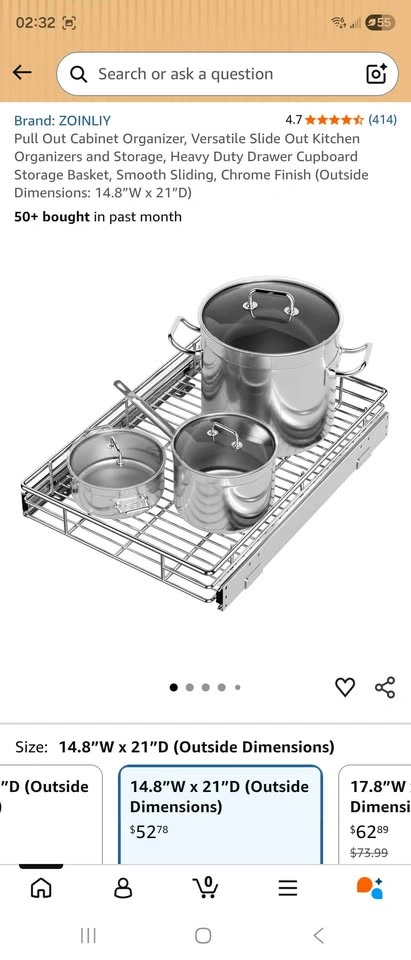 BRAND NEW Pull-Out Cabinet Organizer (Sliding Drawer) 21"x14" - photo 2