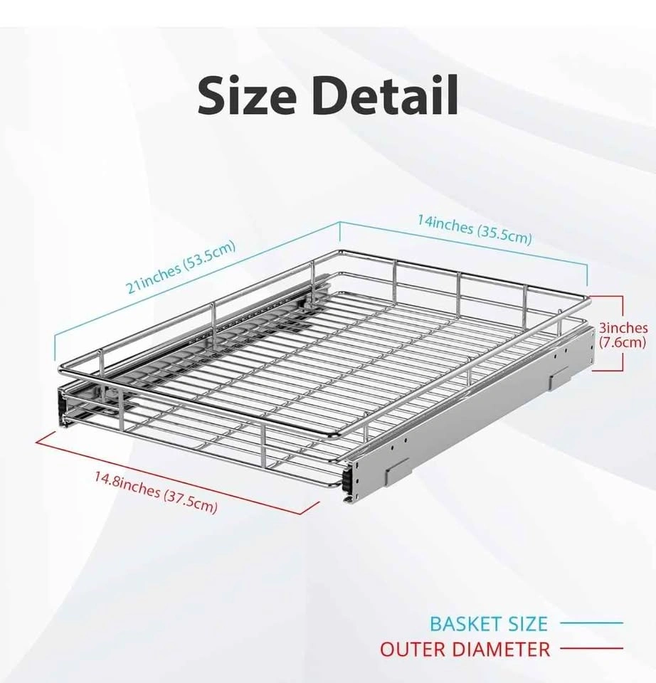 BRAND NEW Pull-Out Cabinet Organizer (Sliding Drawer) 21"x14" - photo 3