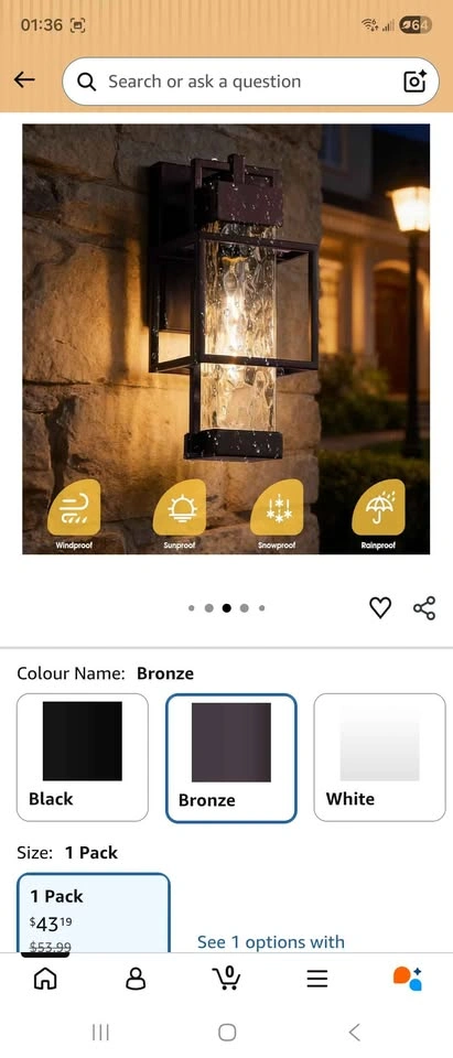 Dusk-to-Dawn Outdoor Wall Light (Bronze) | Waterproof LED Sconce - photo 2