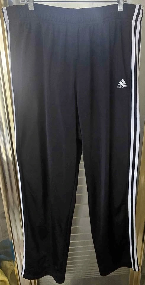 Men's Adidas Classic black track pants. Drawstring closure. XXL.