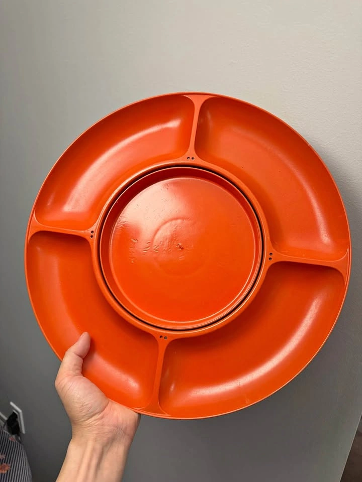 Orange Divided Serving Platter