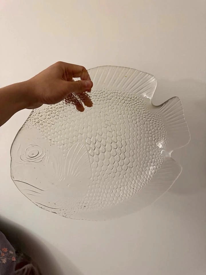 Clear Glass Fish Serving Platter