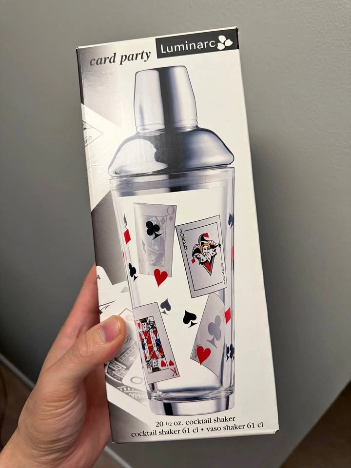 Luminarc Card Party Cocktail Shaker 20 1/2 oz New