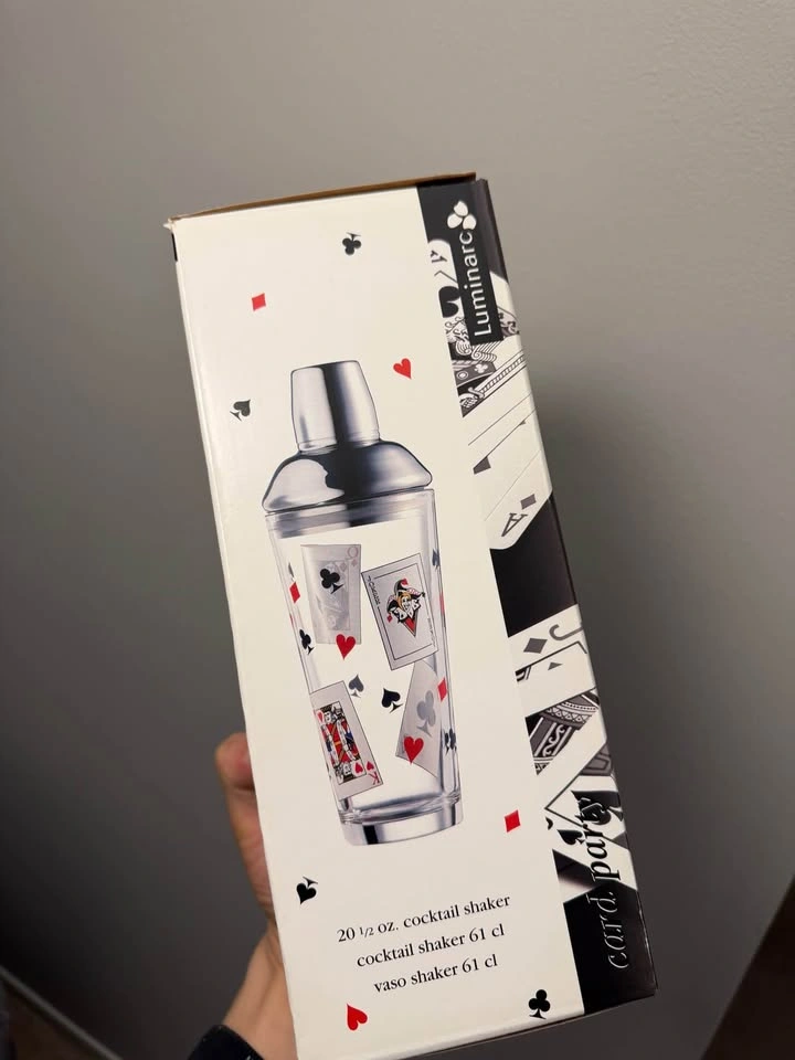 Luminarc Card Party Cocktail Shaker 20 1/2 oz New - photo 2