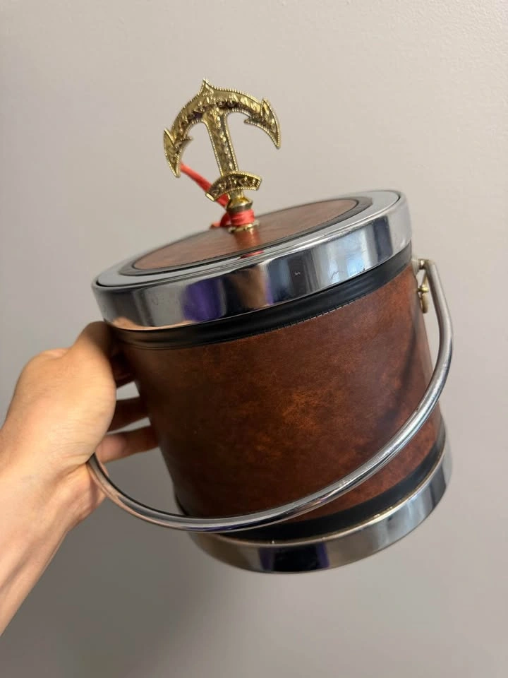 Vintage Ice Bucket with Anchor Lid - photo 2