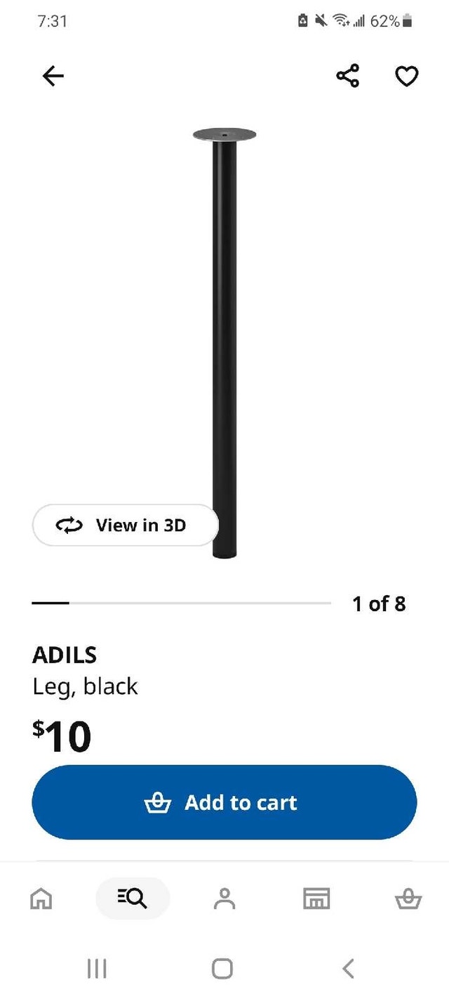 Black table legs $5 each