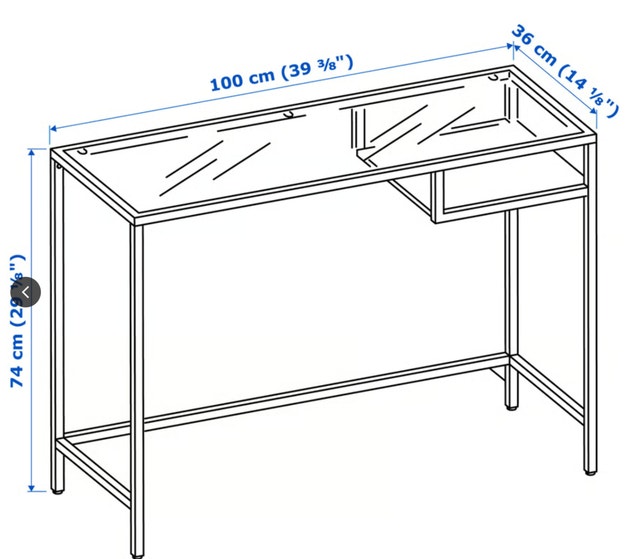 Narrow Glass Desk - photo 2